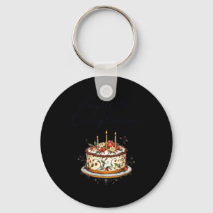 Hoy Es Mi Cumpleaños Con Cake Spanish Birthday Gif Keychain