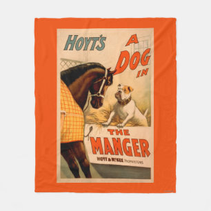 Hoyt's A dog in the Manger Theatre Poster Fleece Blanket