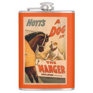 Hoyt's A dog in the Manger Theatre Poster Hip Flask