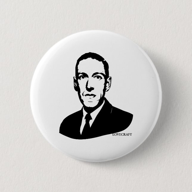 HP Lovecraft Portrait Button (Front)
