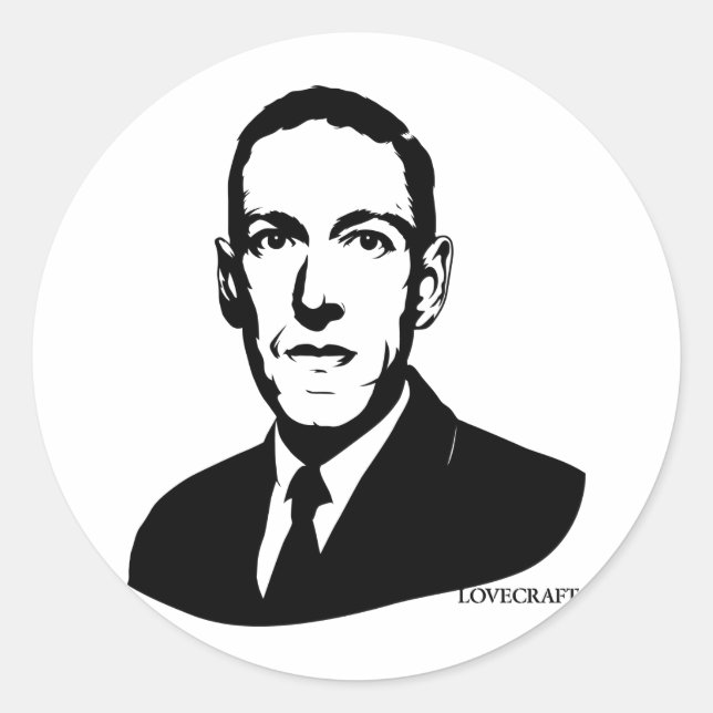HP Lovecraft Portrait Sticker (Front)