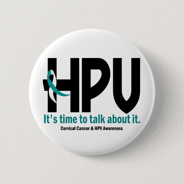 HPV Awareness 1 2 Inch Round Button (Front)