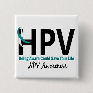 HPV Awareness 3 2 Inch Square Button