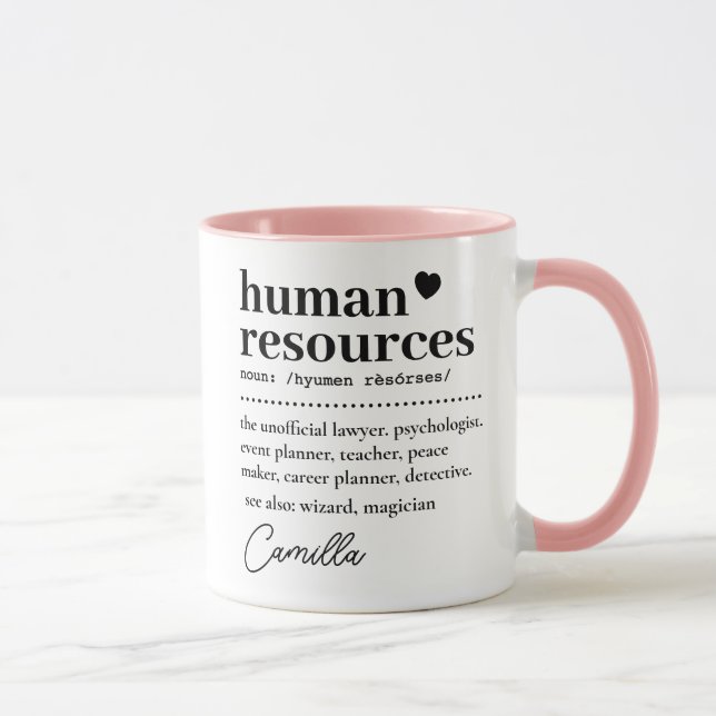HR Appreciation Gift, Human Resources Definition Mug (Right)
