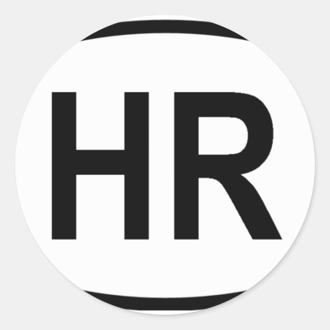 "HR" Croatia Classic Round Sticker (Front)