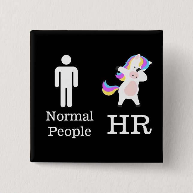 HR 🦄 Dabbing Unicorn Pin Button (Front)