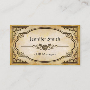 HR Manager - Elegant Vintage Antique Business Card