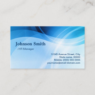 HR Manager - Modern Blue Creative Business Card