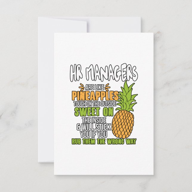HR Managers Are Like Pineapples. Thank You Card (Front)