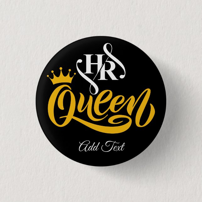 HR Queen Human Resources Women 1 Inch Round Button (Front)