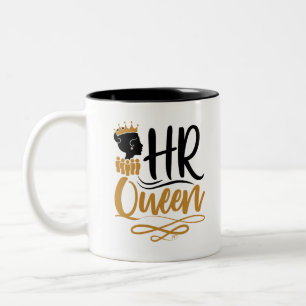 HR Queen Human Resources Women Two-Tone Coffee Mug