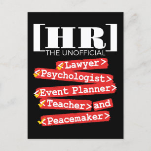 HR Unofficial Funny Human Resources Staff Postcard
