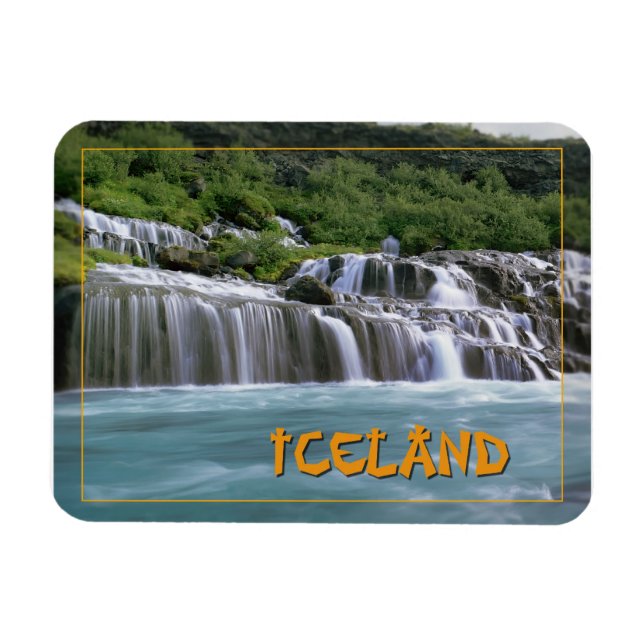 Hraunfossar Falls Iceland Magnet (Horizontal)