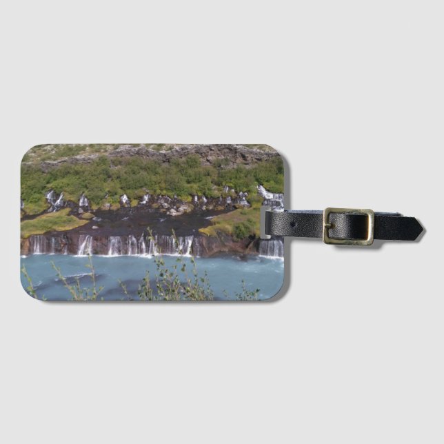 Hraunfossar waterfall in Iceland luggage tag (Front Horizontal)