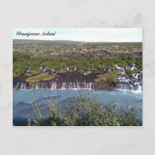 Hraunfossar waterfall in Iceland Postcard