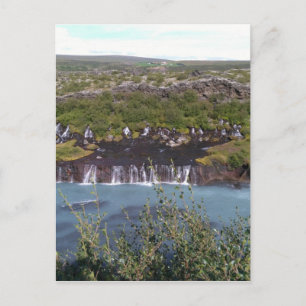 Hraunfossar waterfall in Iceland Postcard
