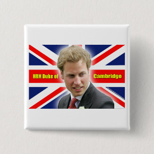 HRH Duke of Cambridge - Stunning! 2 Inch Square Button