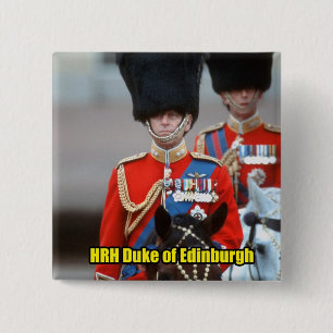 HRH Duke of Edinburgh 2 Inch Square Button