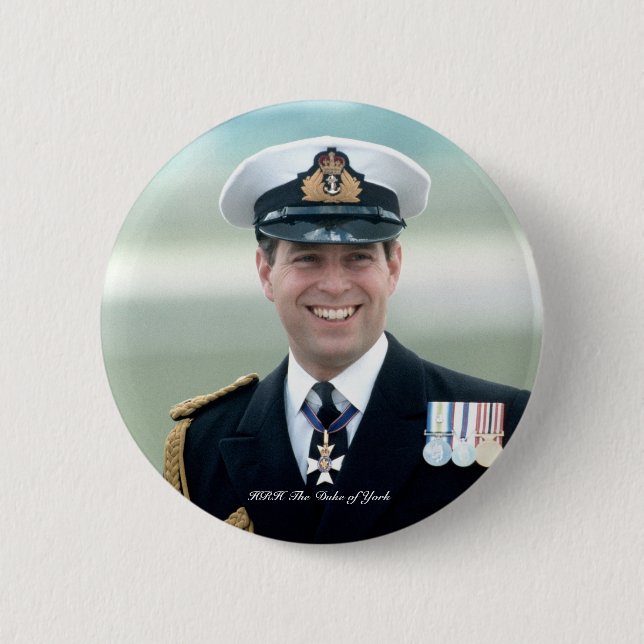 HRH Prince Andrew 2 Inch Round Button (Front)