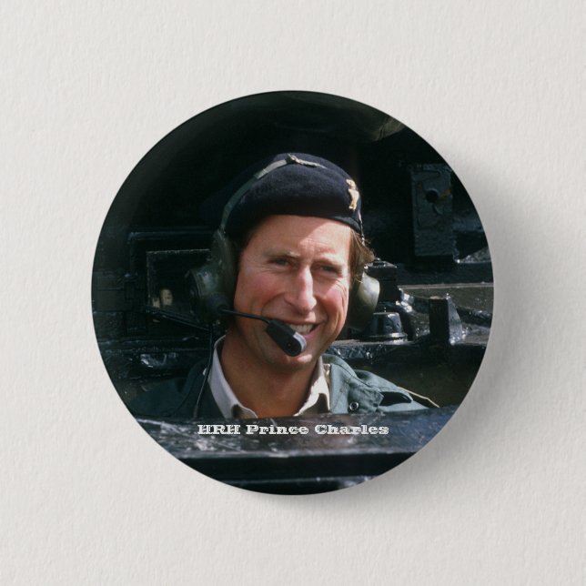 HRH Prince Charles 2 Inch Round Button (Front)