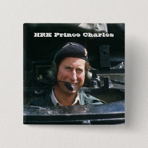 HRH Prince Charles 2 Inch Square Button