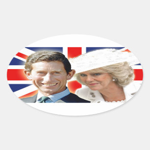 HRH Prince Charles & HRH Duchess of Cornwall Oval Sticker