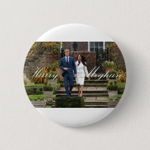 HRH Prince Harry and Meghan Markle Royal Wedding 2 Inch Round Button