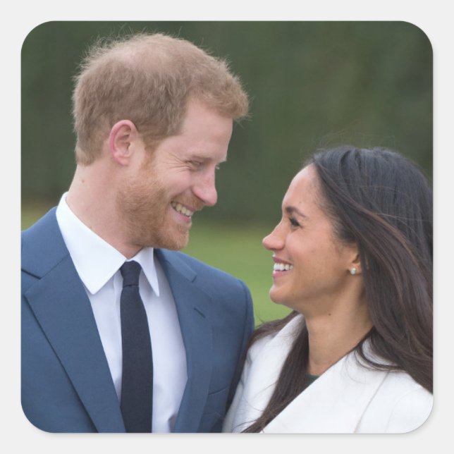 HRH Prince Harry and Meghan Markle Royal Wedding Square Sticker (Front)