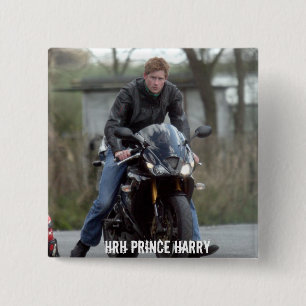 HRH Prince Harry motorbike 2 Inch Square Button