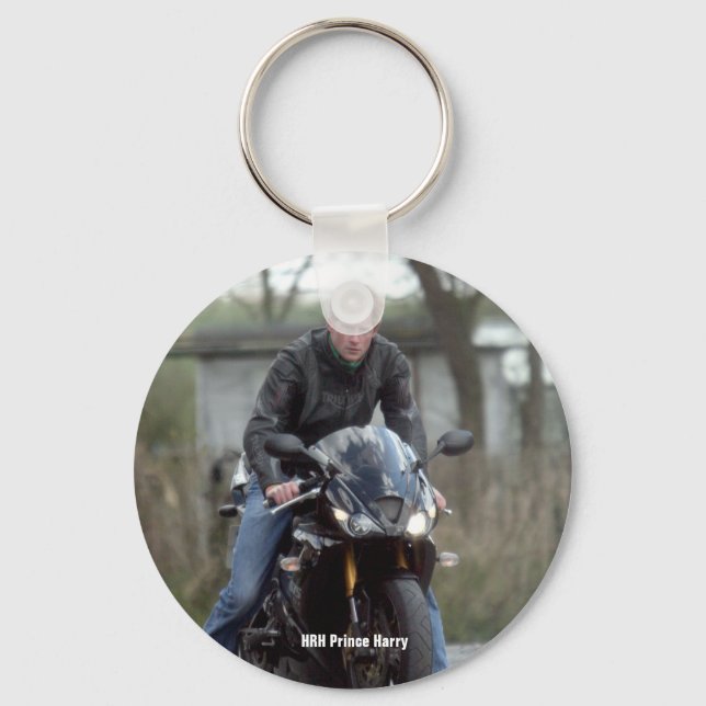 HRH Prince Harry motorbike Keychain (Front)