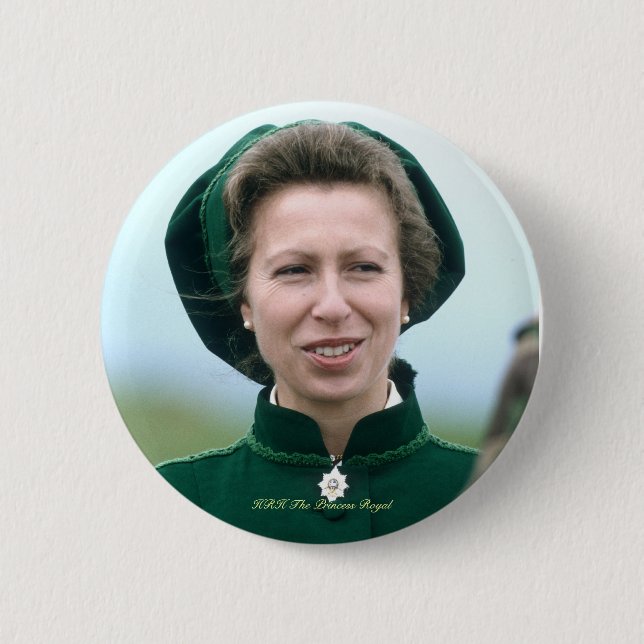 HRH Princess Anne Warminster 2 Inch Round Button (Front)
