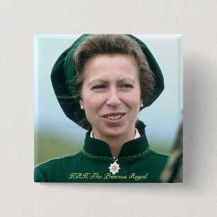 HRH Princess Anne Warminster 2 Inch Square Button