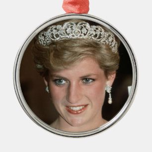 HRH Princess Diana Xmas Metal Ornament