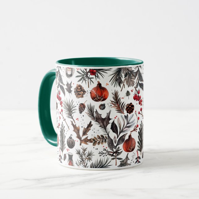 hristmas/Yule Mugs | Gothic, Pagan, Nordic Holiday (Front Left)