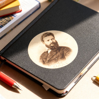 Hristo Botev Vintage Portrait Bulgarian Patriot Classic Round Sticker