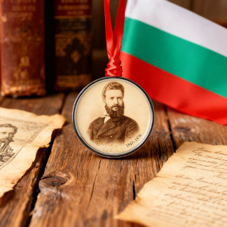Hristo Botev Vintage Portrait Bulgarian Patriot Metal Ornament