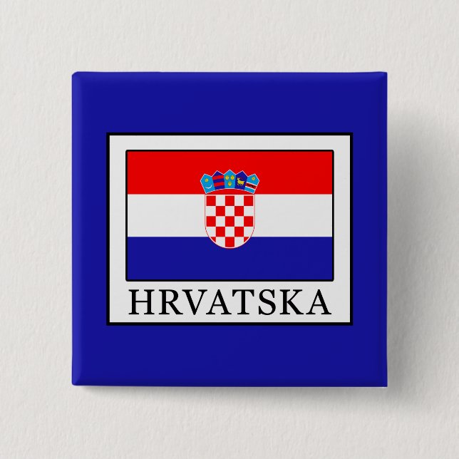 Hrvatska 2 Inch Square Button (Front)