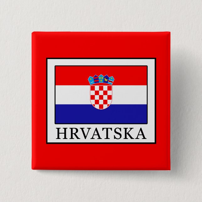 Hrvatska 2 Inch Square Button (Front)