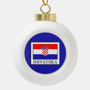 Hrvatska Ceramic Ball Christmas Ornament