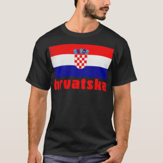 Hrvatska Croatian Faded Style Flag Design T-Shirt