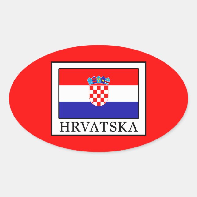 Hrvatska Oval Sticker (Front)