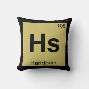 Hs - Handbells Percussion Chemistry Periodic Table Throw Pillow