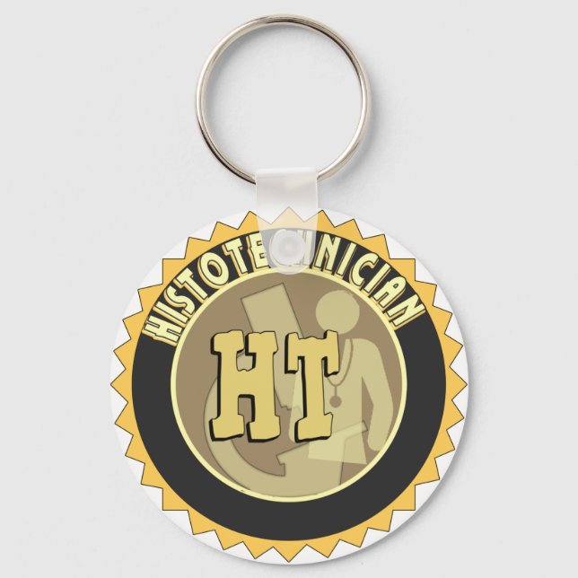 HT BADGE  HISTOTECHNICIAN HISTOLOGY TECH LOGO KEYCHAIN (Front)