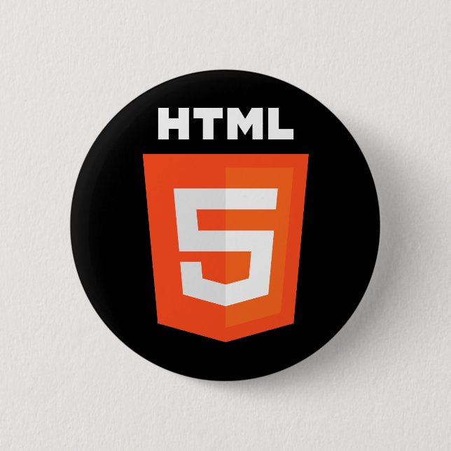 HTML 5 Logo 2 Inch Round Button (Front)
