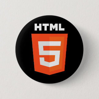 HTML 5 Logo 2 Inch Round Button