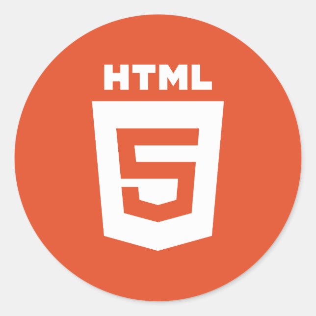 HTML 5 logo round sticker (Front)