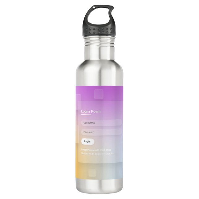 HTML CSS Colourful Login Screen 710 Ml Water Bottle (Front)
