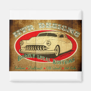 HTR Designs Barely Legal Kustoms Garage Magnet