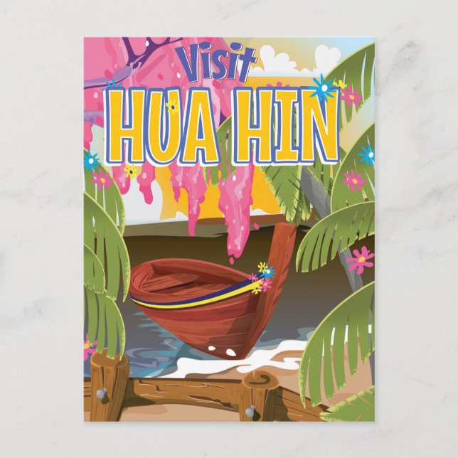 Hua Hin Thailand travel poster Postcard (Front)