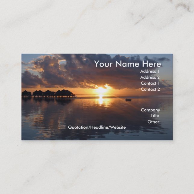 Huahine Sunset Business Card (Front)